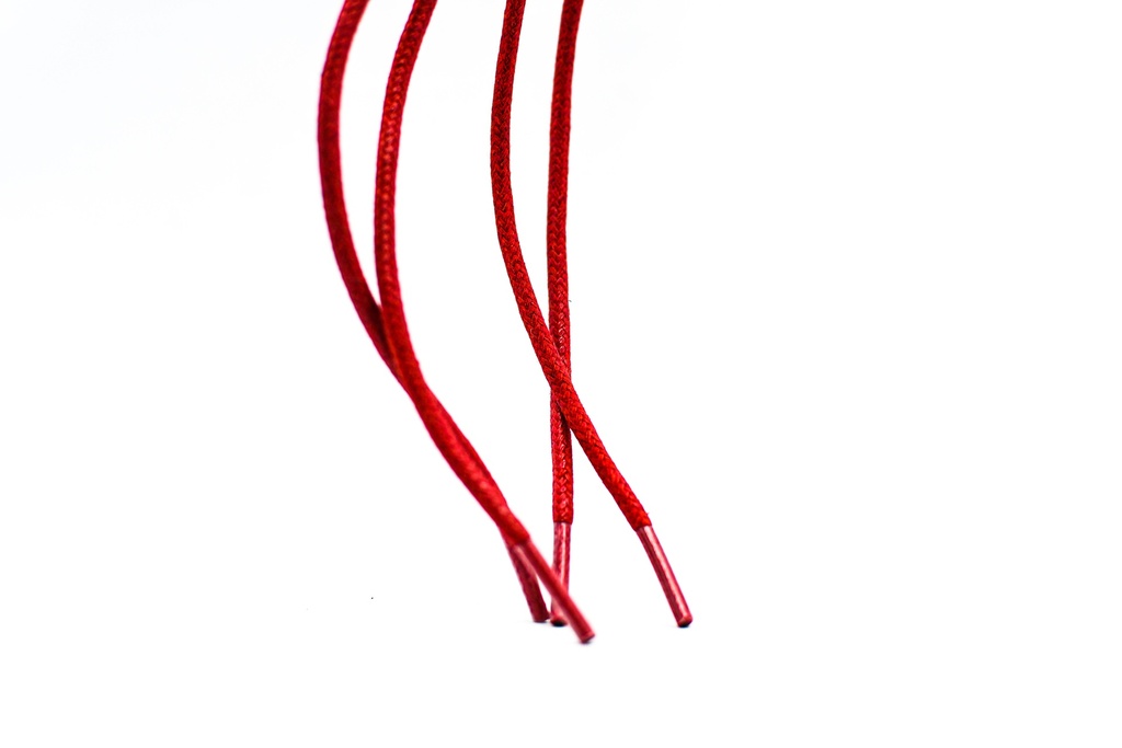 CORDON ENCERADO REDONDO GRUESO X 60CM ROJO X 144 PARES