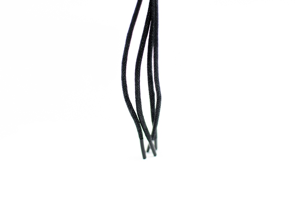 CORDON ENCERADO REDONDO GRUESO X 115CM NEGRO X 144 PARES
