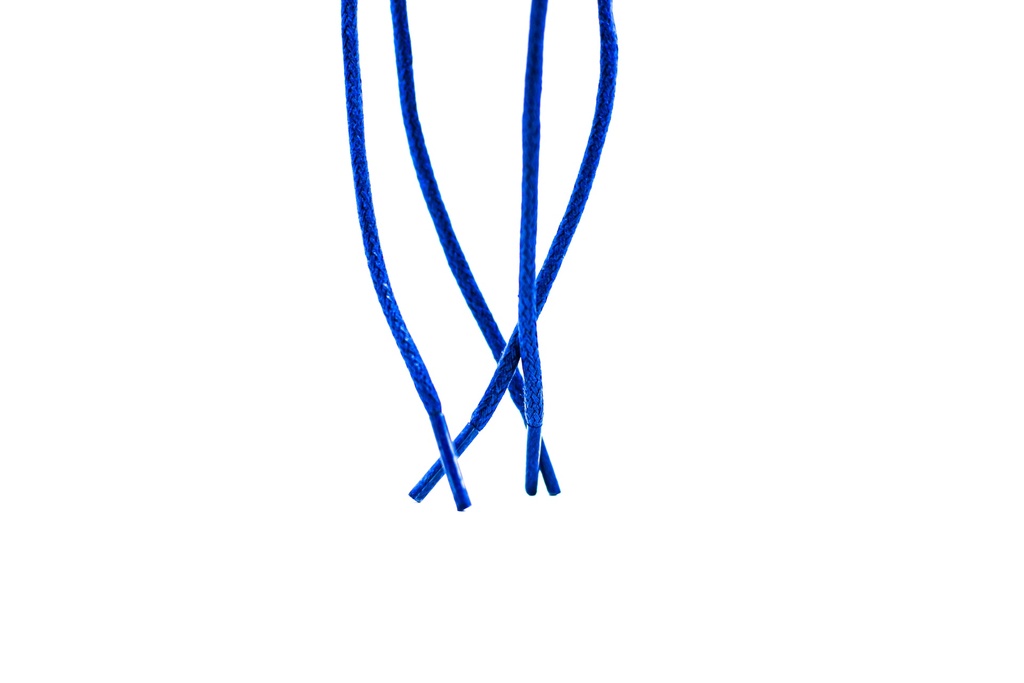 CORDON ENCERADO REDONDO GRUESO X 90CM AZUL REY X 144 PARES