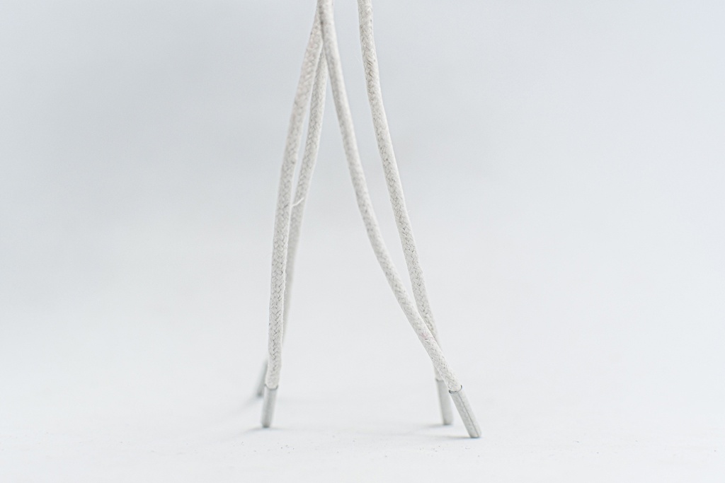 CORDON ENCERADO REDONDO GRUESO X 90CM BLANCO X 144 PARES