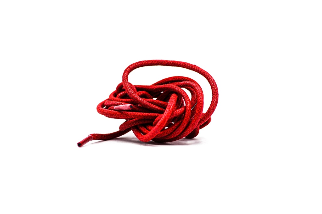 CORDON ENCERADO REDONDO GRUESO X 90CM ROJO X 144 PARES