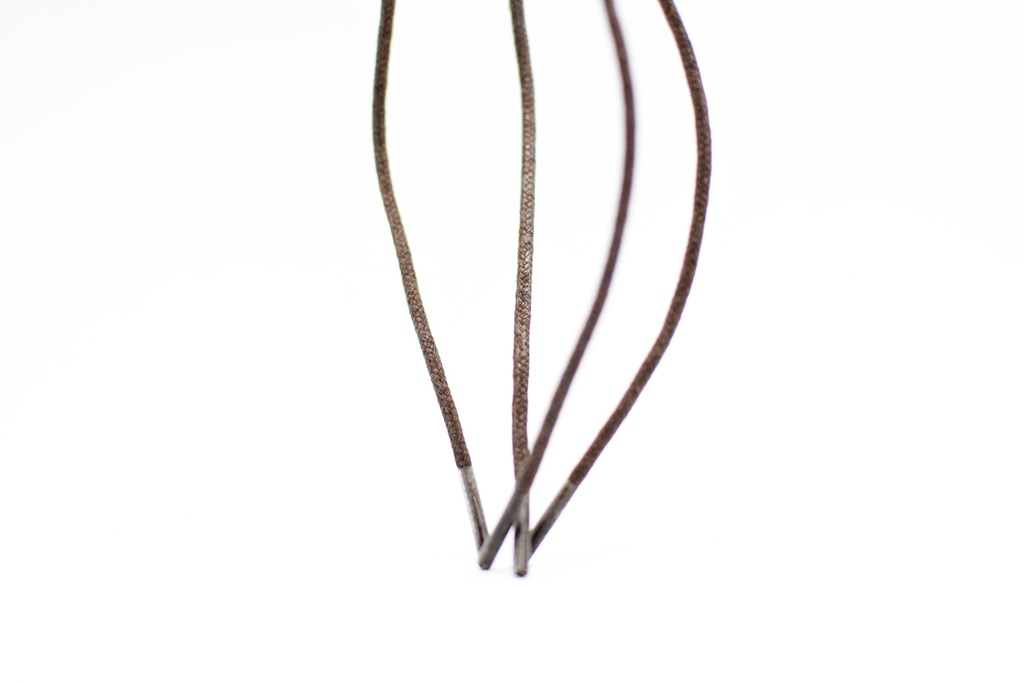 CORDON ENCERADO REDONDO GRUESO X 70CM CAFE X 144 PARES