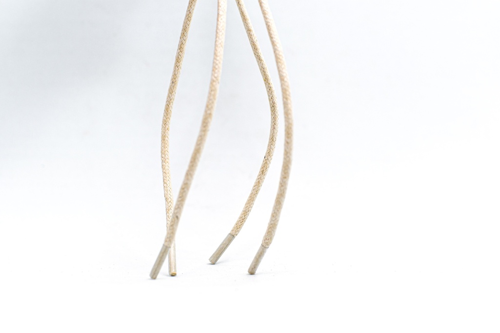 CORDON ENCERADO REDONDO GRUESO X 70CM CRUDO X 144 PARES