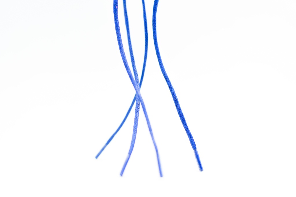 CORDON ENCERADO REDONDO DELGADO X 60CM AZUL REY X 144 PARES