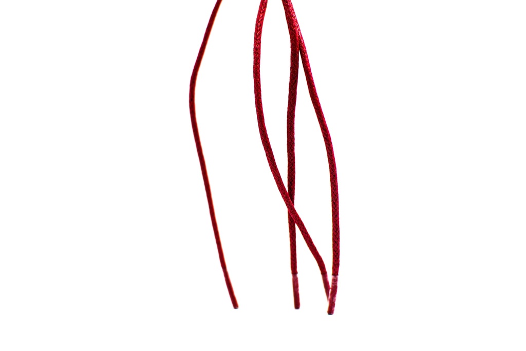 CORDON ENCERADO REDONDO DELGADO X 60CM ROJO X 144 PARES