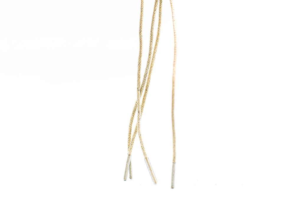 CORDON ENCERADO REDONDO DELGADO X 90CM CRUDO X 144 PARES