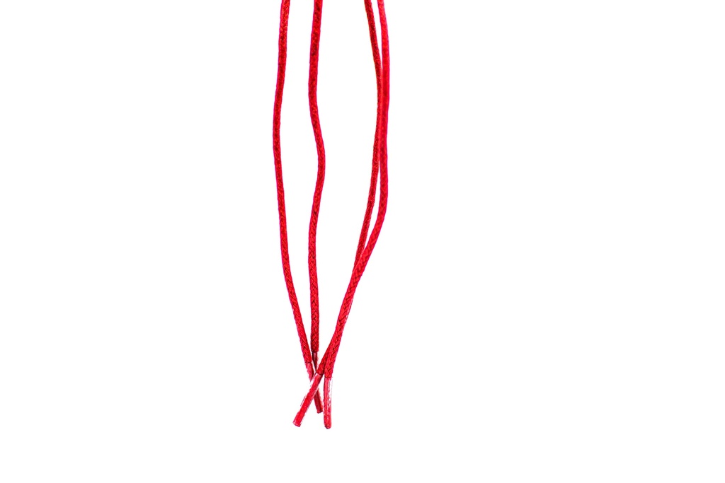 CORDON ENCERADO REDONDO DELGADO X 90CM ROJO X 144 PARES