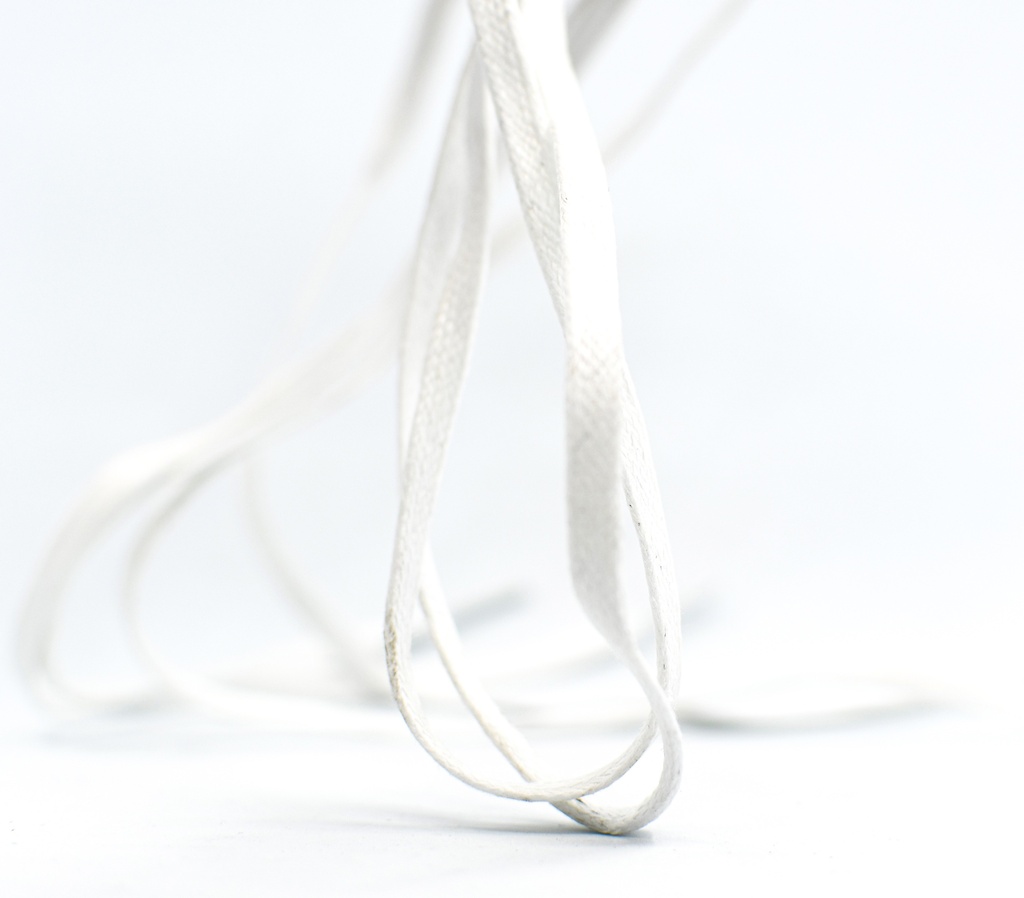 CORDON ENCERADO PLANO X 60CM BLANCO X 144 PARES