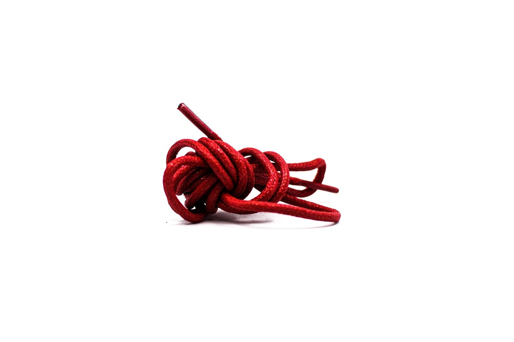 CORDON ENCERADO REDONDO GRUESO X 70CM ROJO X 144 PARES