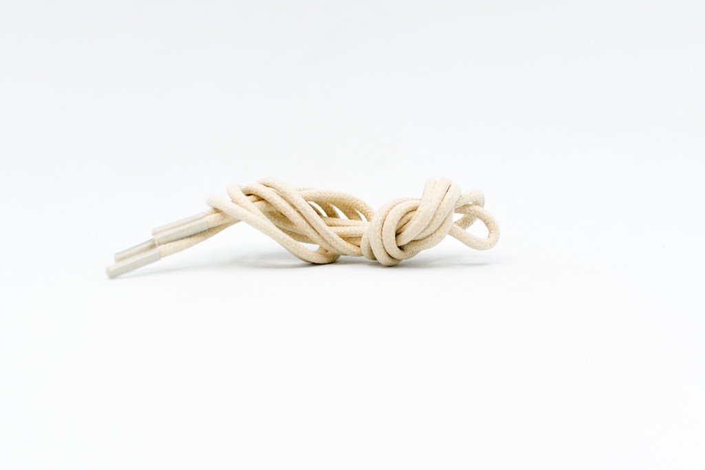CORDON ENCERADO REDONDO GRUESO X 70CM CRUDO X 144 PARES