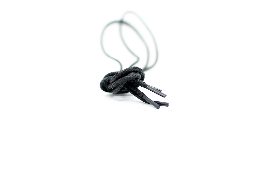 CORDON ENCERADO REDONDO GRUESO X 115CM NEGRO X 144 PARES