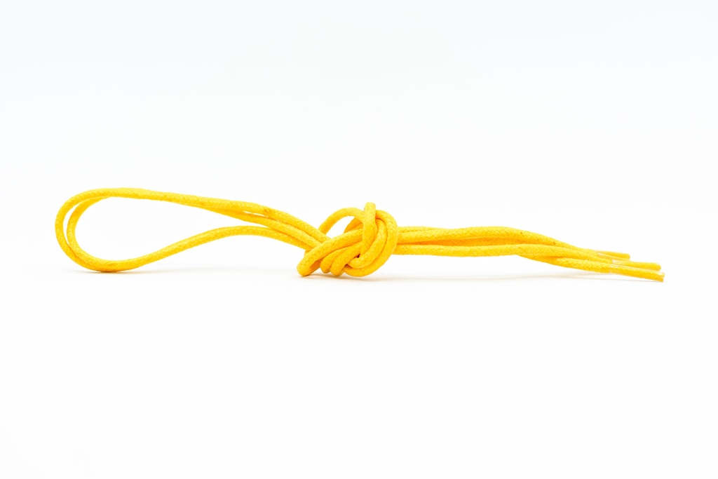 CORDON ENCERADO REDONDO GRUESO X 115CM AMARILLO X 144 PARES