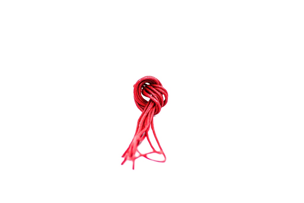 CORDON ENCERADO REDONDO DELGADO X 90CM ROJO X 144 PARES