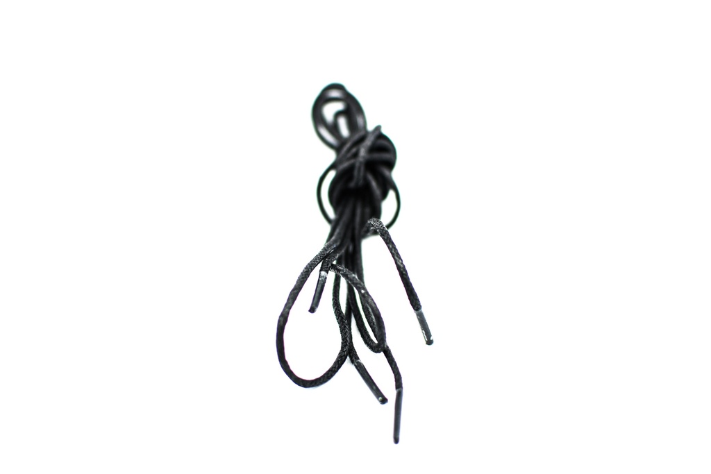 CORDON ENCERADO REDONDO DELGADO X 90CM NEGRO X 144 PARES