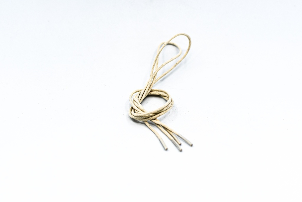 CORDON ENCERADO REDONDO DELGADO X 90CM CRUDO X 144 PARES