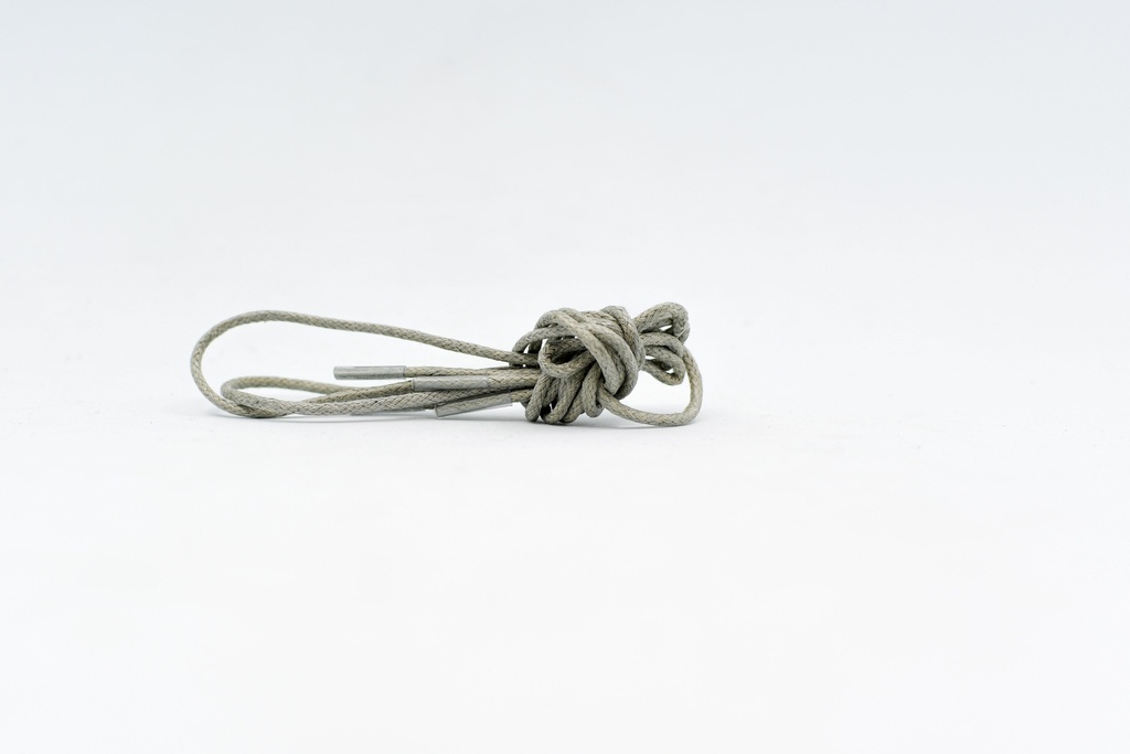 CORDON ENCERADO REDONDO DELGADO X 70CM GRIS MEDIO X 144 PARES