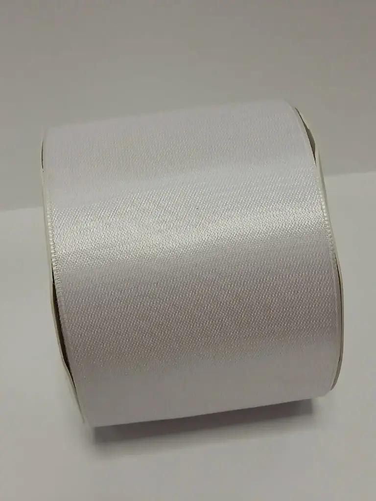 CINTA RASO 75MM X 30 METROS BLANCO