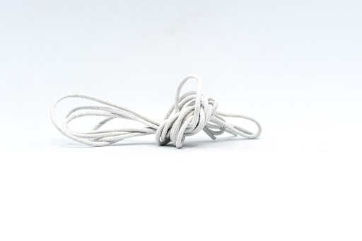 [MC10084-1] CORDON ENCERADO REDONDO DELGADO X 90CM BLANCO X 144 PARES