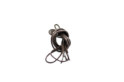 [MC10083-3] CORDON ENCERADO REDONDO DELGADO X 70CM CAFE X 144 PARES